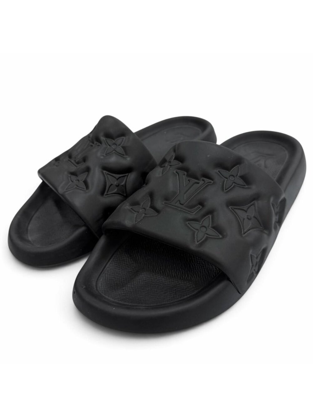 Louis Vuitton Waterfront Line Rubber Monogram Sandals Black